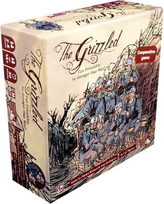 The box for board game The Grizzled, depicting a squad of soldiers in a trench.