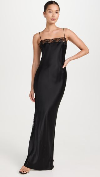 Third Form + Black Split Slip Maxi Dress