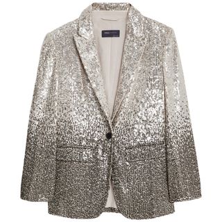 ombre silver sequin blazer