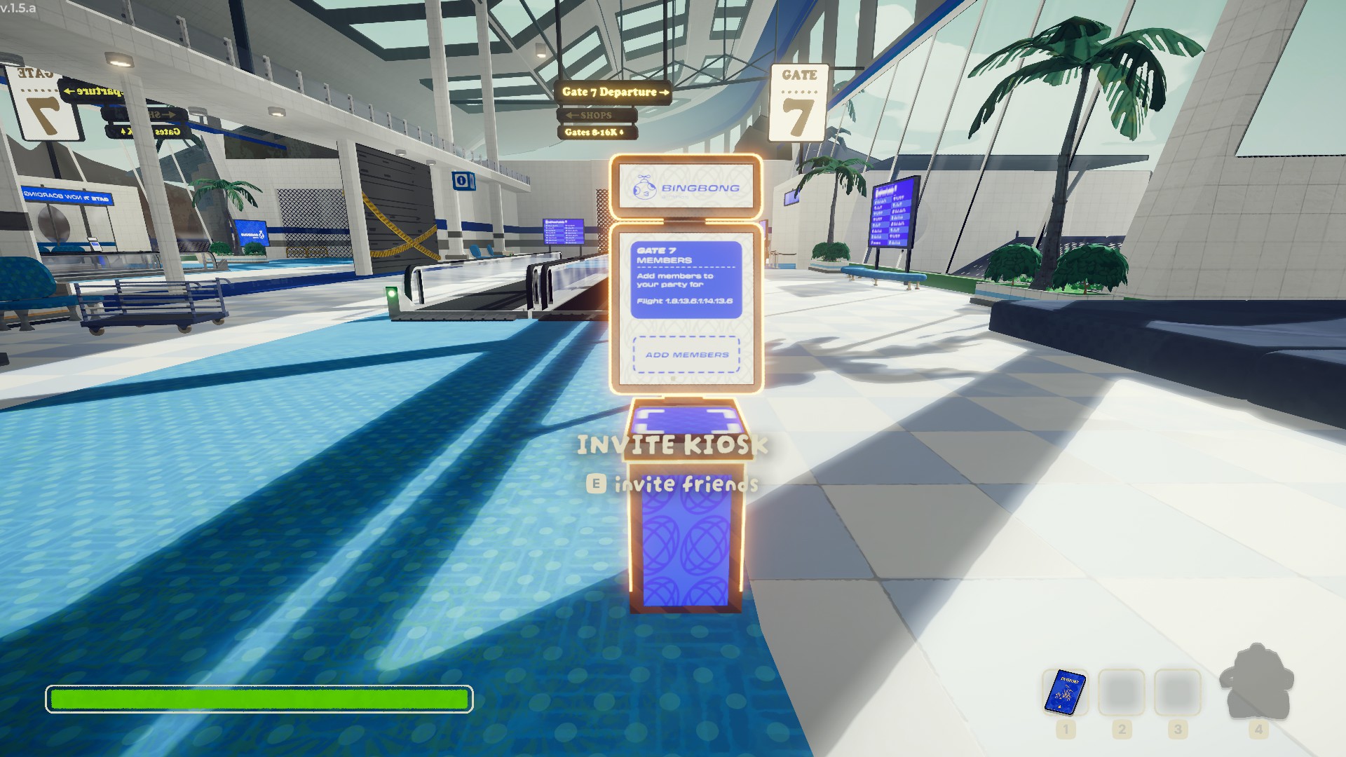 Invite kiosk in the airport at the beginning of Peak