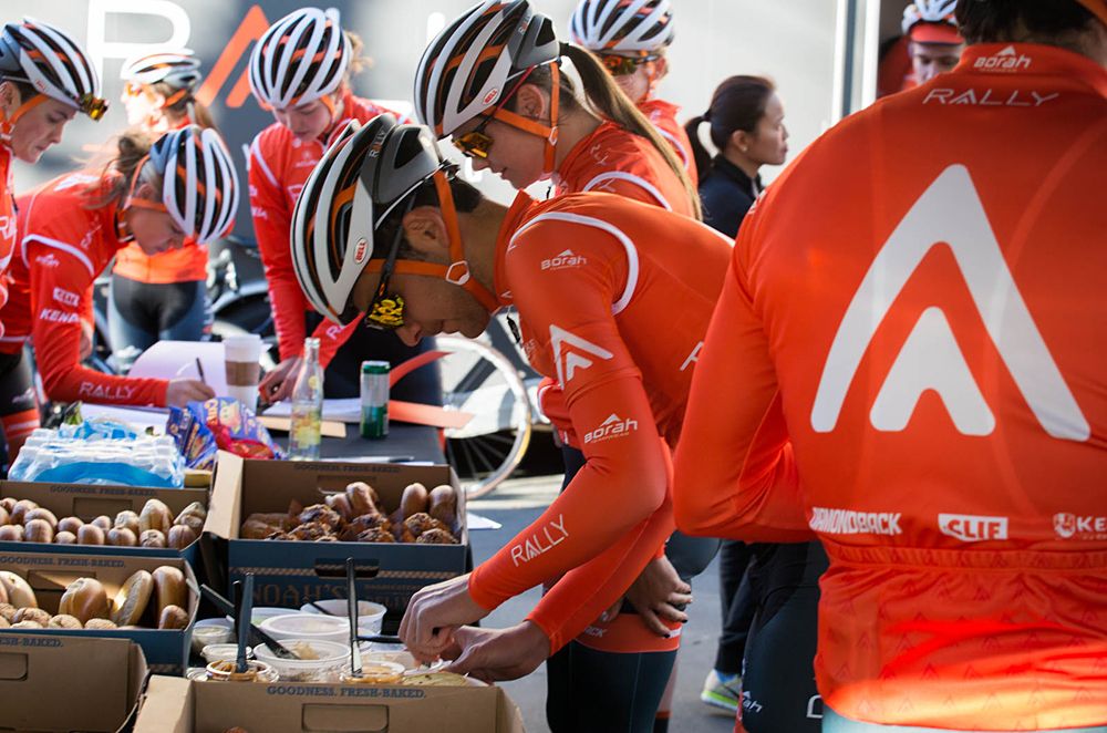 Emerson Oronte at the Rally Cycling team camp in California