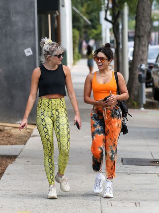 Vanessa Hudgens on a walk in LA with a friend.