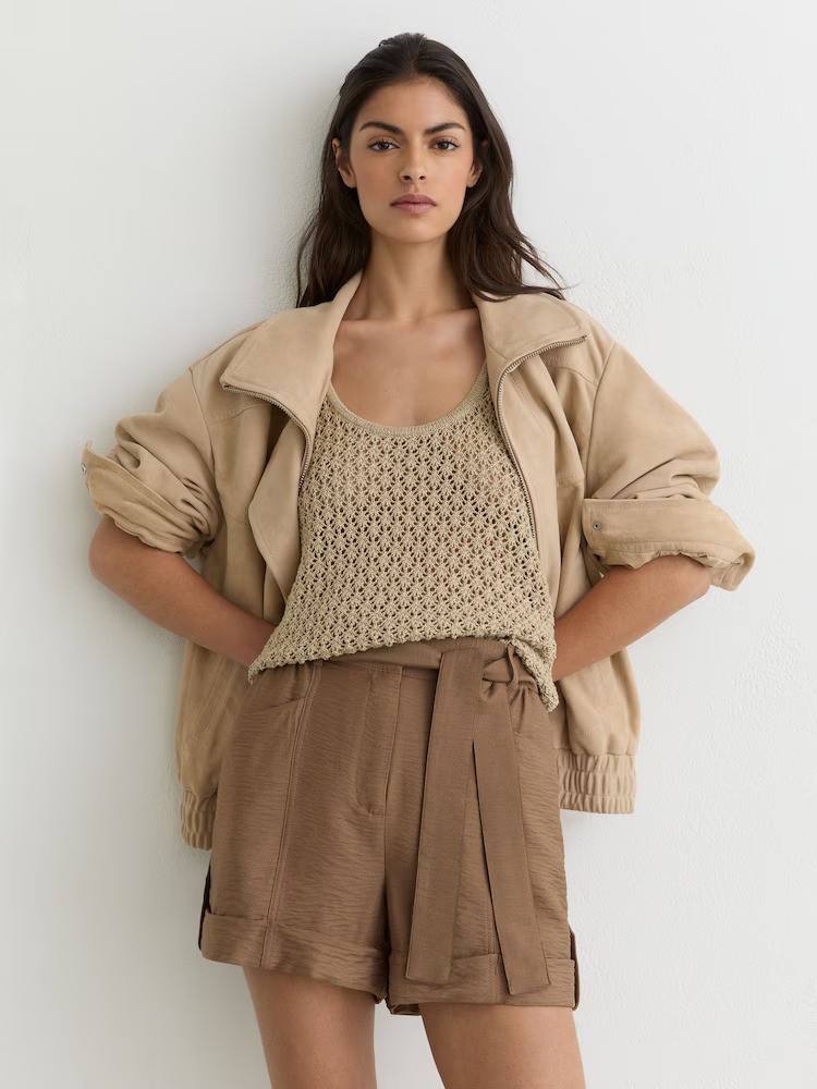 Reiss, Belted Button-Tab Shorts
