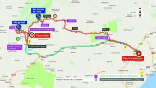 Map of the 2018 Vuelta a España stage 7