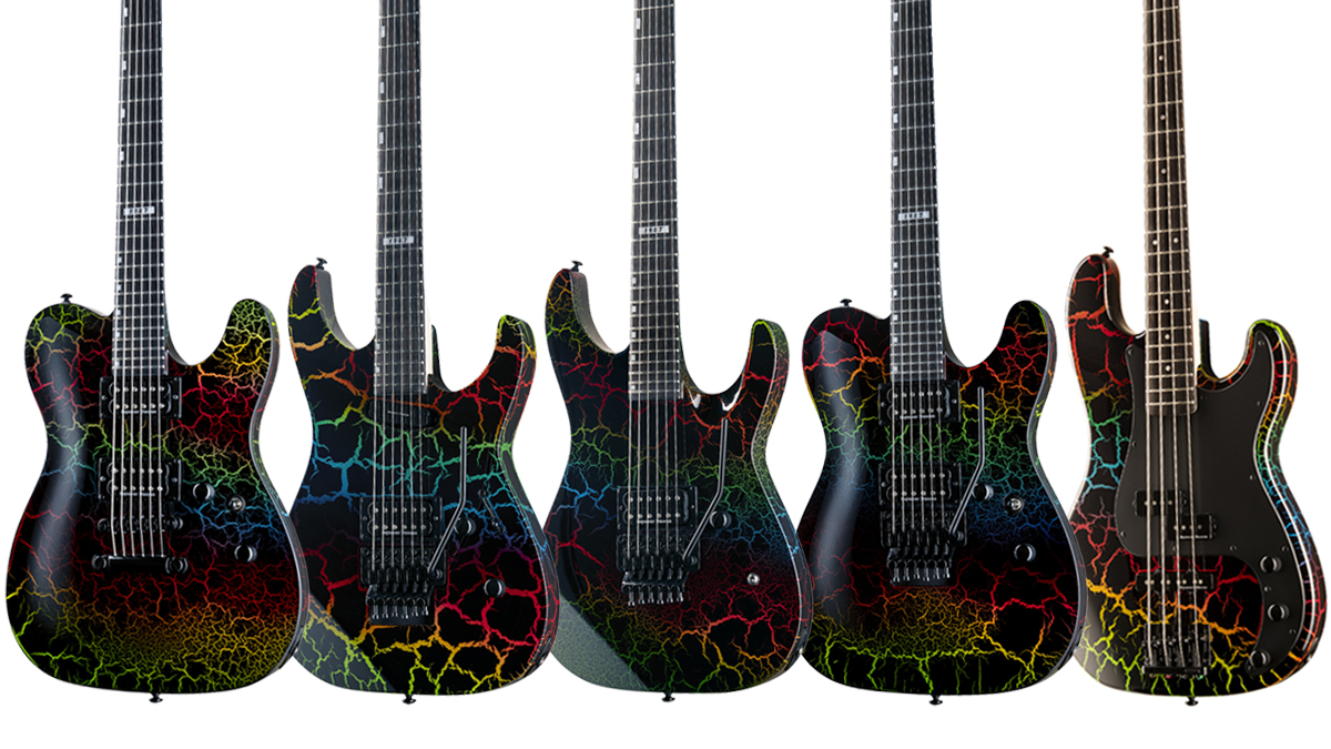 ESP adds electrifying Rainbow Crackle finish to its shred-ready