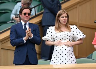 Edo Mapelli Mozzi and Princess Beatrice, Mrs Edoardo Mapelli Mozzi attend day 10 of the Wimbledon Tennis Championships