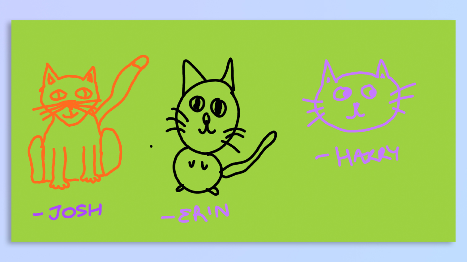Cartoons drawn on the Alogic Clarity 6K Touch monitor
