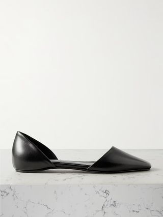 TOTEME, + NET SUSTAIN The Asymmetric d'Orsay leather point-toe flats