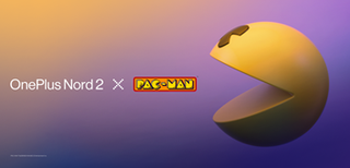 a promotional image for the OnePlus Nord 2 x Pac-Man Edition