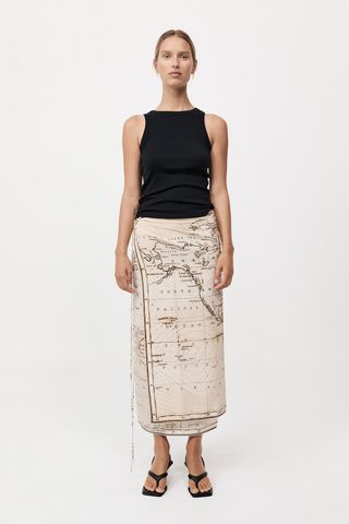 Silk Wrap Tie Skirt - Atlas