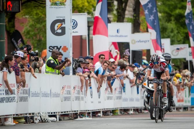 Phil Gaimon (Bissell) comes by with one lap to go.