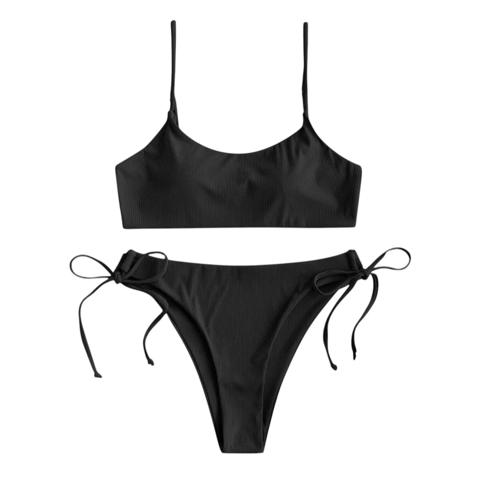 FELTREE, Feltree Swimsuits for Women 2 Piece Cute Bathing Suits for Teen Girls Bikinis Set Black L