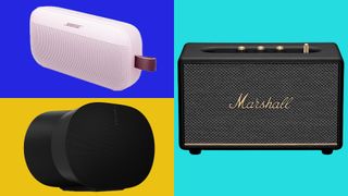 Bose, Sonos and Marshall speakers