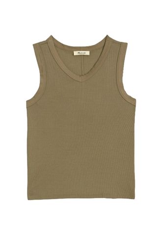 Madewell (Re)generative Cotton Ribbed High V-Neck Tank