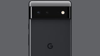 Die Rückseite des Google Pixel 6 in Stormy Black
