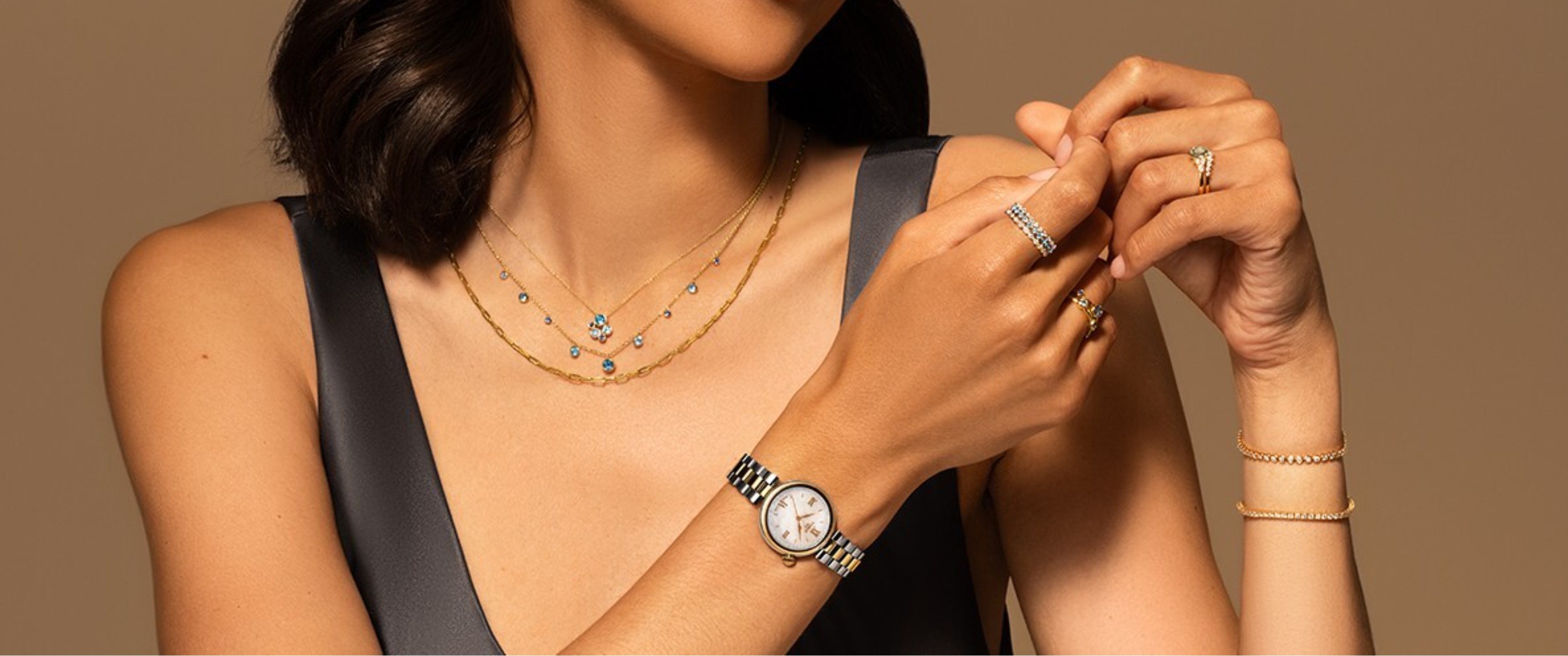 woman in goldsmiths jewellery