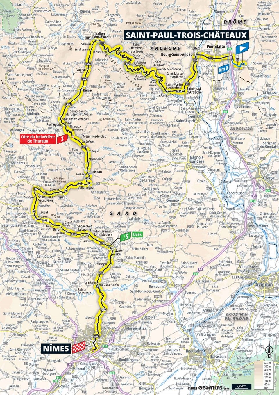 Tour de France 2021 stage 12 profile map