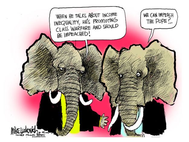 Editorial cartoon Pope Republicans