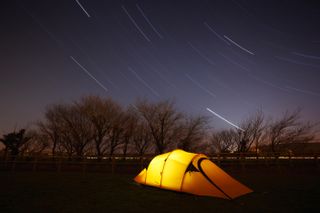 Camping under the stars in Devon.