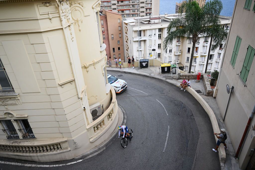 MONACO FRANCE JULY 21 Matteo Vercher of France and Team TotalEnergies sprints during the 111th Tour de France 2024 Stage 21 a 337km individual time trial from Monaco to Nice UCIWT on July 21 2024 in Monaco France Photo by Dario BelingheriGetty Images