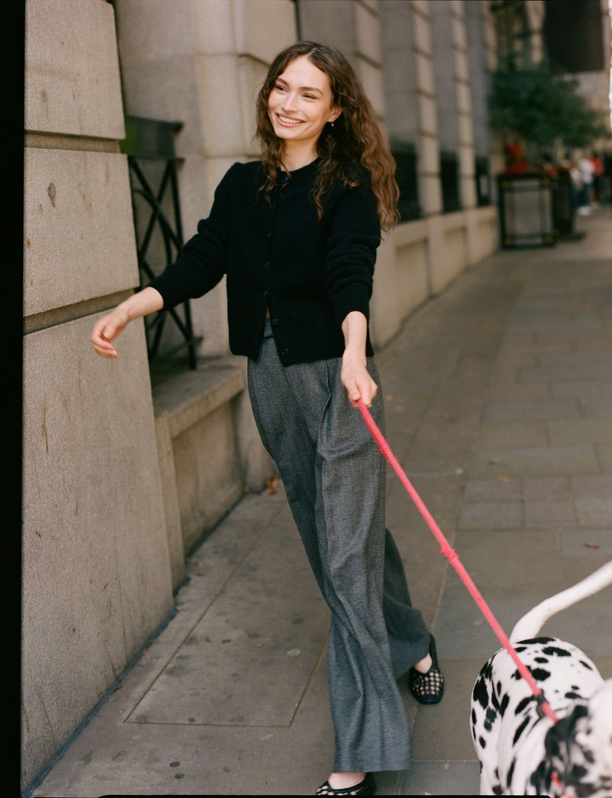 Rampling Trouser: Wool, Grey Herringbone