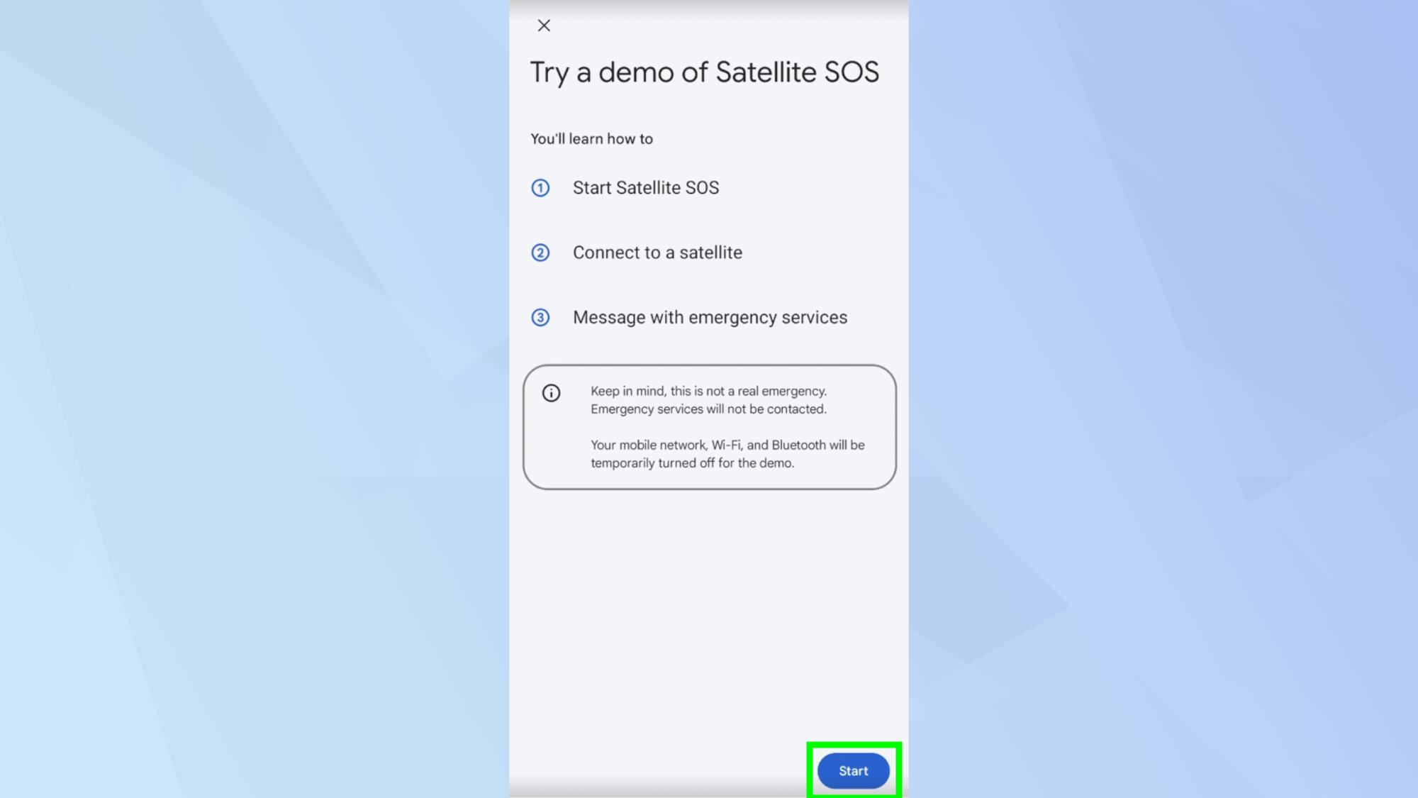 Start Pixel 9 Satellite demo 