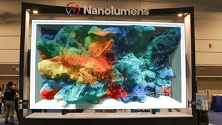 A Nanolumens display with vivid colored coral.
