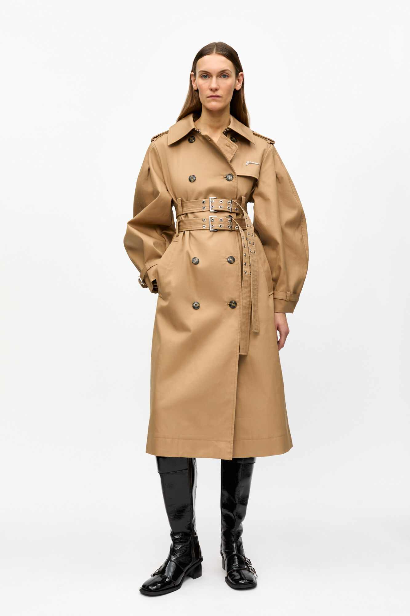 GANNI, Bonded Cotton Trench Coat