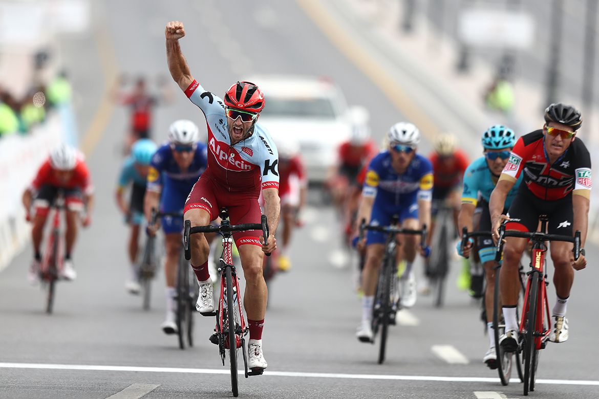 Nathan Haas (Katusha-Alpecin) starts to celebrate