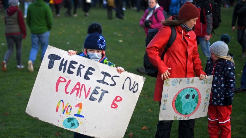 A young COP26 climate protester.