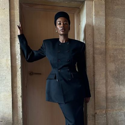 Marilyn wearing a Wardrobe NYC blazer from Revolve