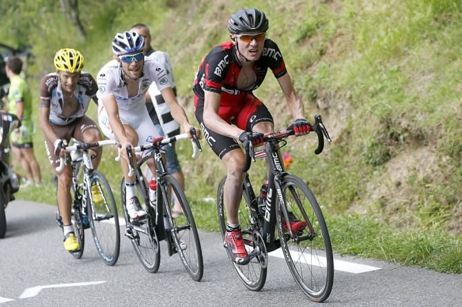 Tejay van Garderen rides ahead of Thibaut Pinot