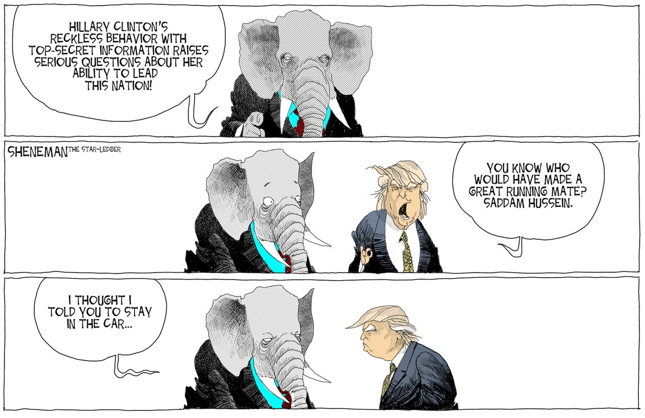 Political cartoon U.S. Trump/GOP running mate