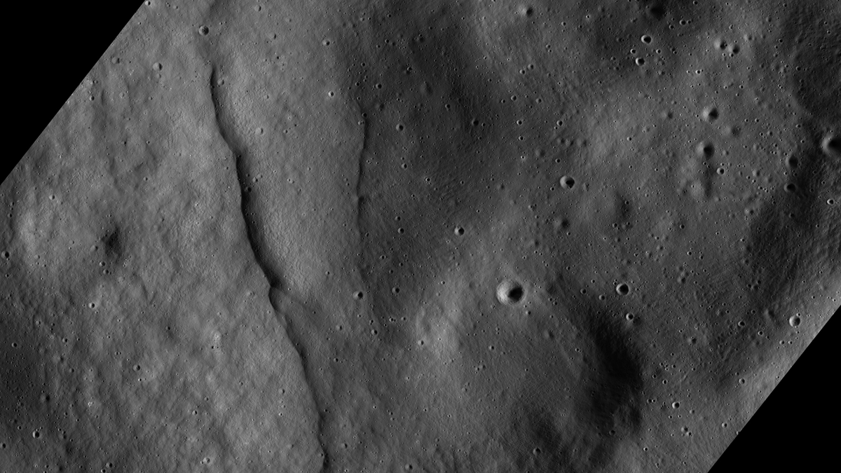 Lobate scarps on the moon.