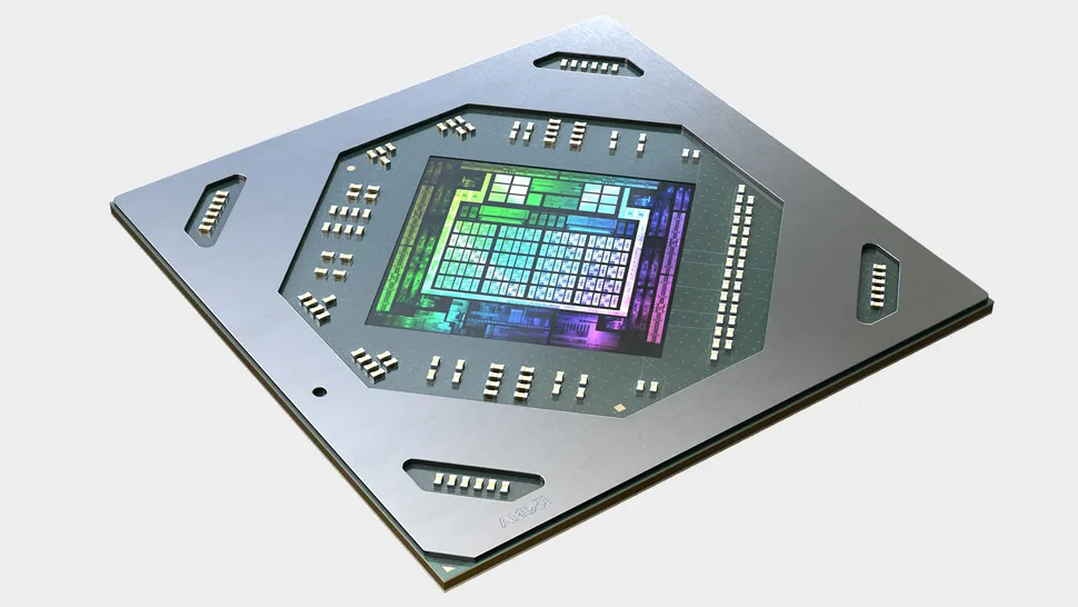 Рендер графического процессора AMD Radeon RX 6700 XT крупным планом