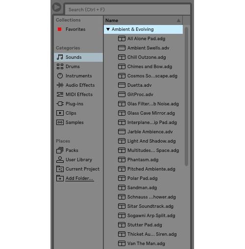 You find the loops, instruments and effects in Ableton&rsquo;s search window.