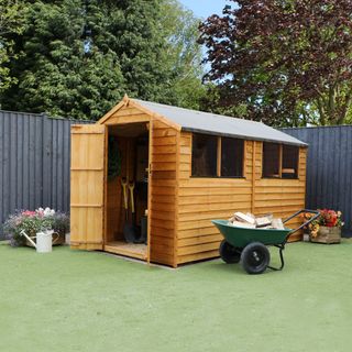 garden shed with double doors for easy access