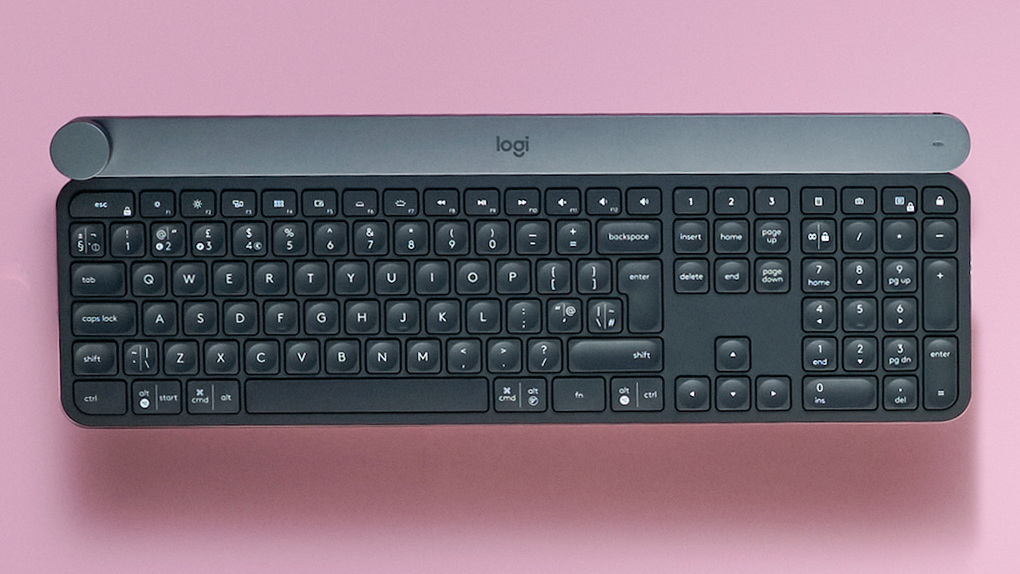 Logitech Craft keyboard on a purple background