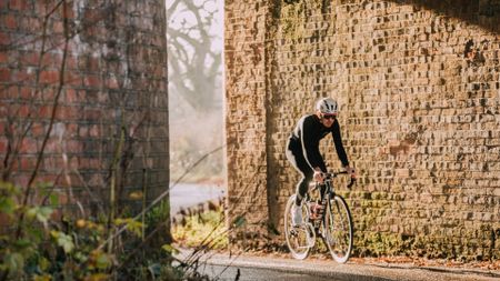 Male cyclist riding at Zone 2 on an outdoor bike ride