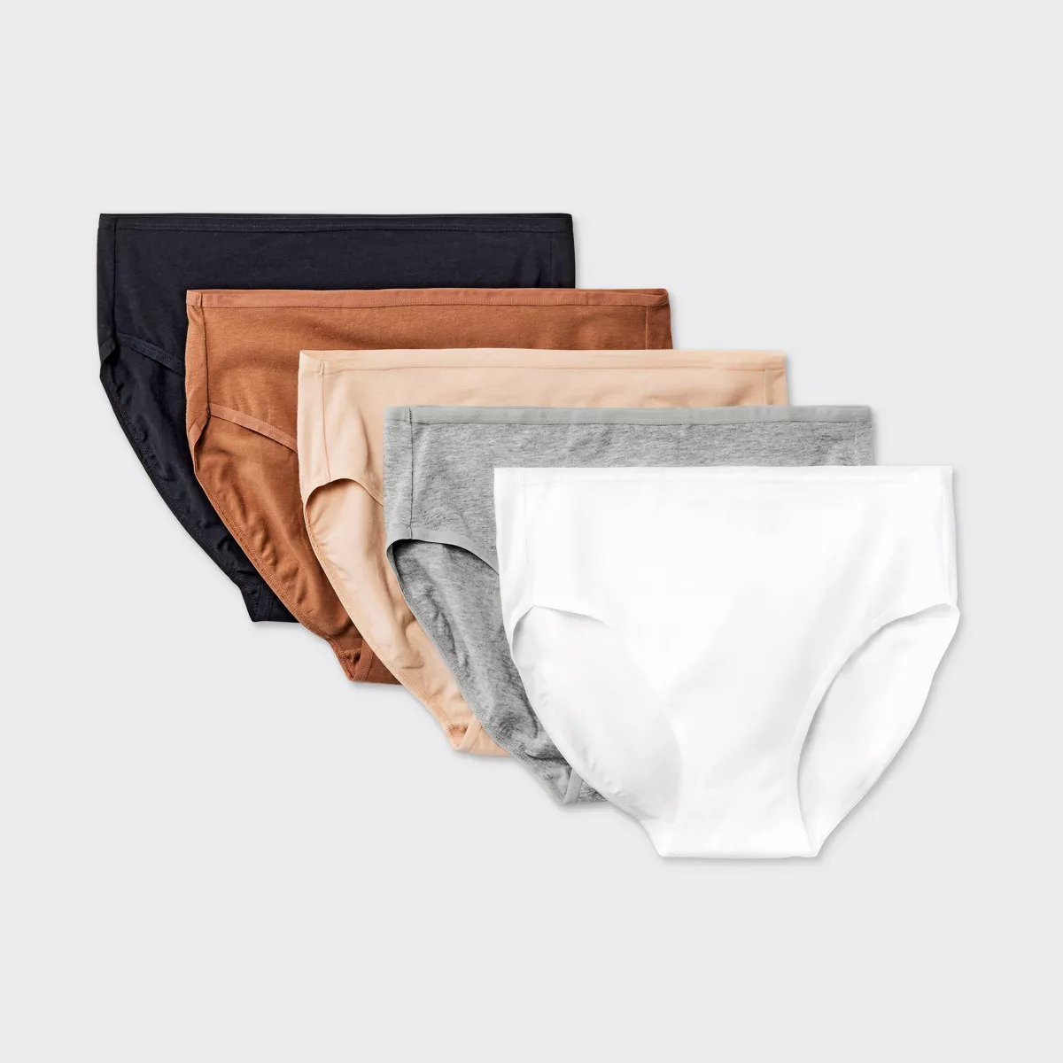 Women&#039;s 5pk Cotton Blend Briefs Underwear - Dealworthy&amp;trade; Assorted Neutral