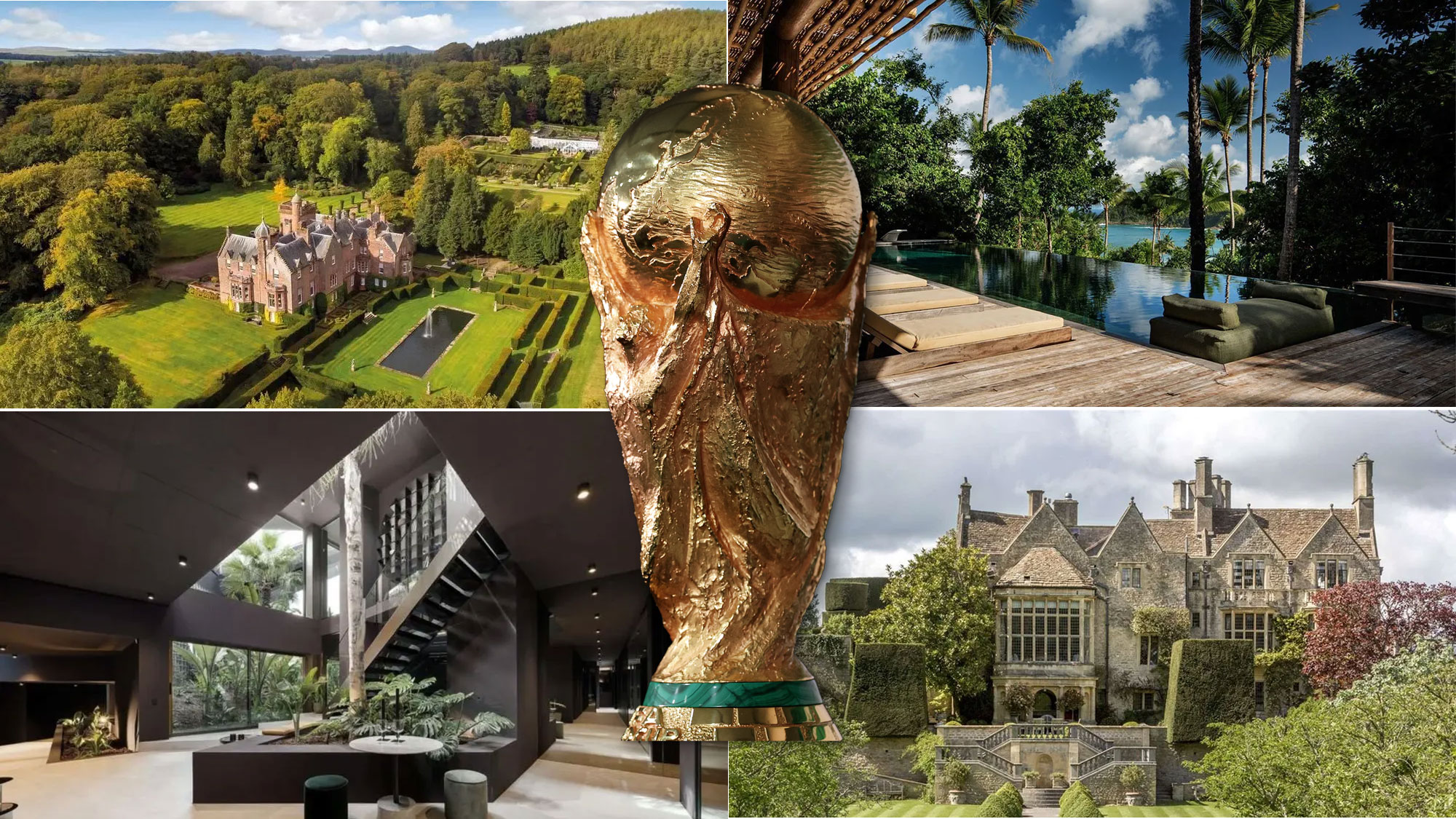 Montage of houses and World Cup