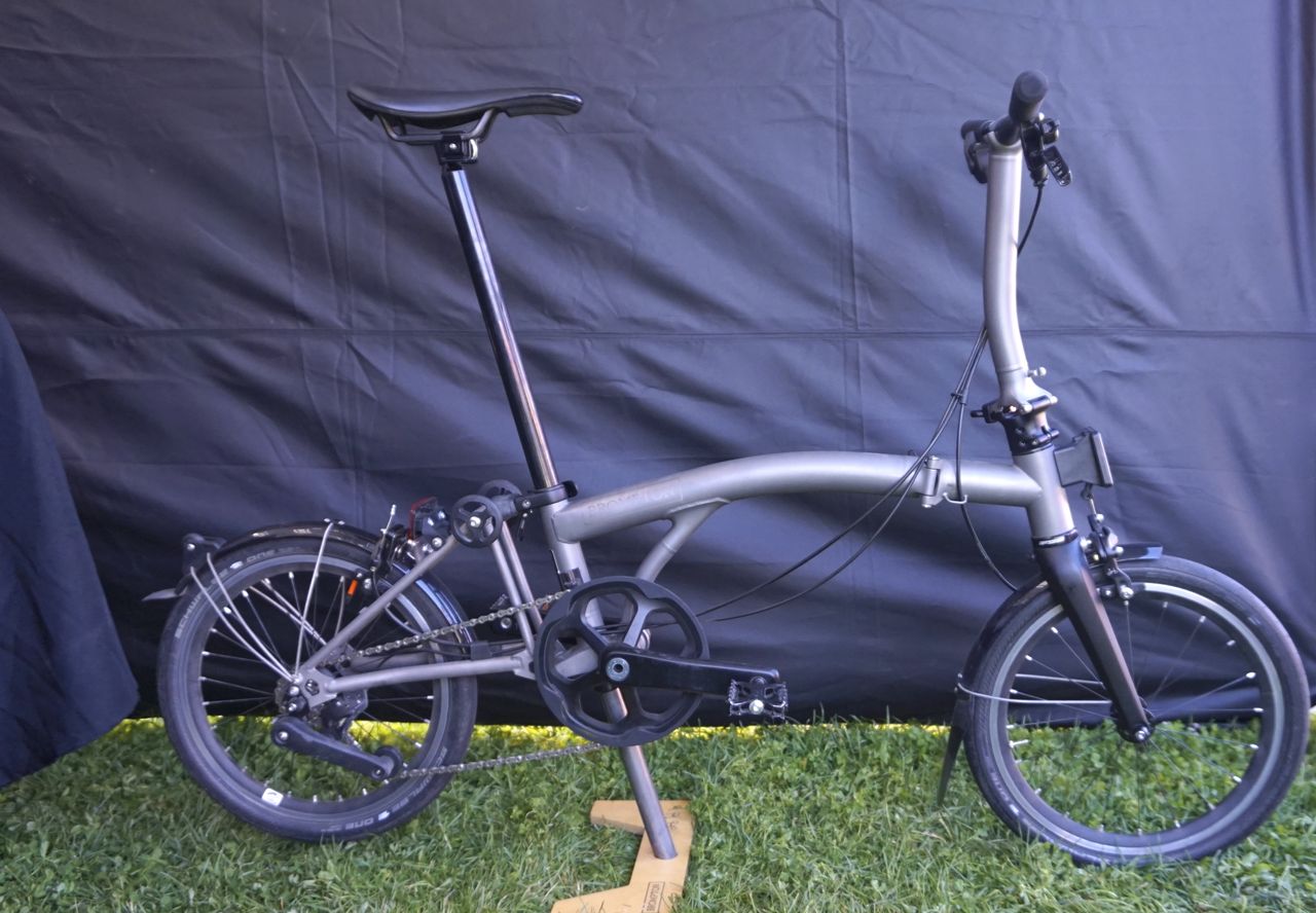 The redesigned, titanium Brompton