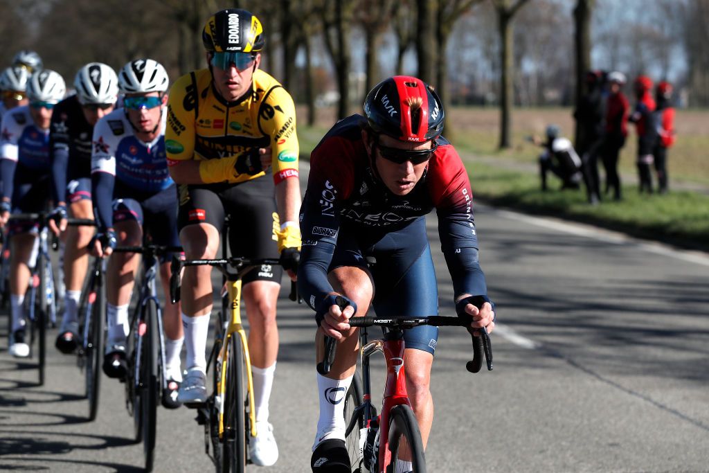 NINOVE BELGIUM FEBRUARY 26 Cameron Wurf of Australia and Team INEOS Grenadiers competes during the 77th Omloop Het Nieuwsblad 2022 Mens Race a 2042km race from Ghent to Ninove OHN22 FlandersClassic WorldTour on February 26 2022 in Ninove Belgium Photo by Bas CzerwinskiGetty Images