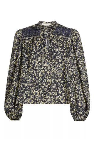 Ulla Johnson Tillie Floral Cotton-Blend Tieneck Blouse