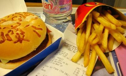 A McDonalds meal in Paris: Not even the famously svelte French are impervious to the fattening effects of fast food.