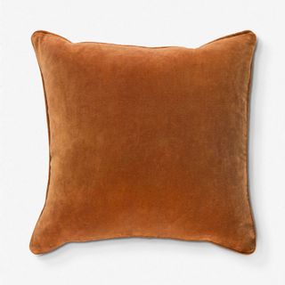 burnt orange square cushion