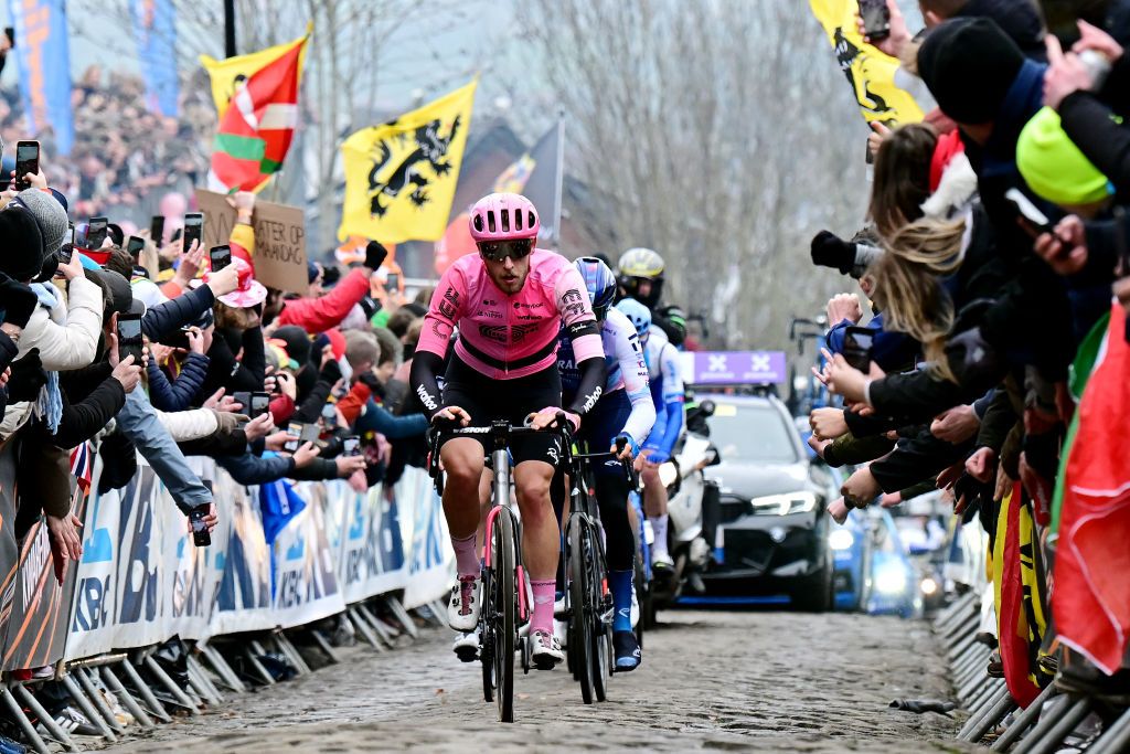 OUDENAARDE BELGIUM APRIL 02 Jonas Rutsch of Germany and Team EF EducationEasypost competes during the 107th Ronde van Vlaanderen Tour des Flandres 2023 Mens Elite a 2734km one day race from Brugge to Oudenaarde UCIWT on April 02 2023 in Brugge Belgium Photo by Dirk Waem PoolGetty Images