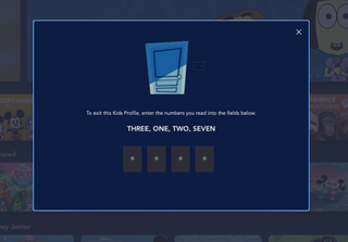 The Kid-Proof Exit screen on Disney Plus asks users to enter numbers written out.