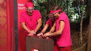 The Pink team take part in the Immunity Challenge