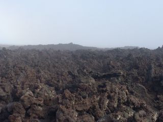 A closer look at the rocky landscape on Mauna Loa in Hawaii.